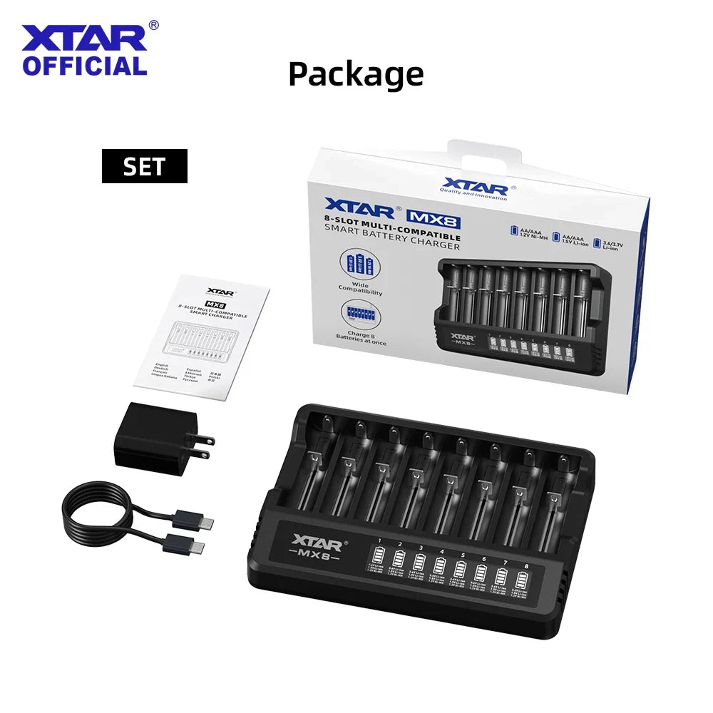 Chargeur intelligent de piles XTAR MX8