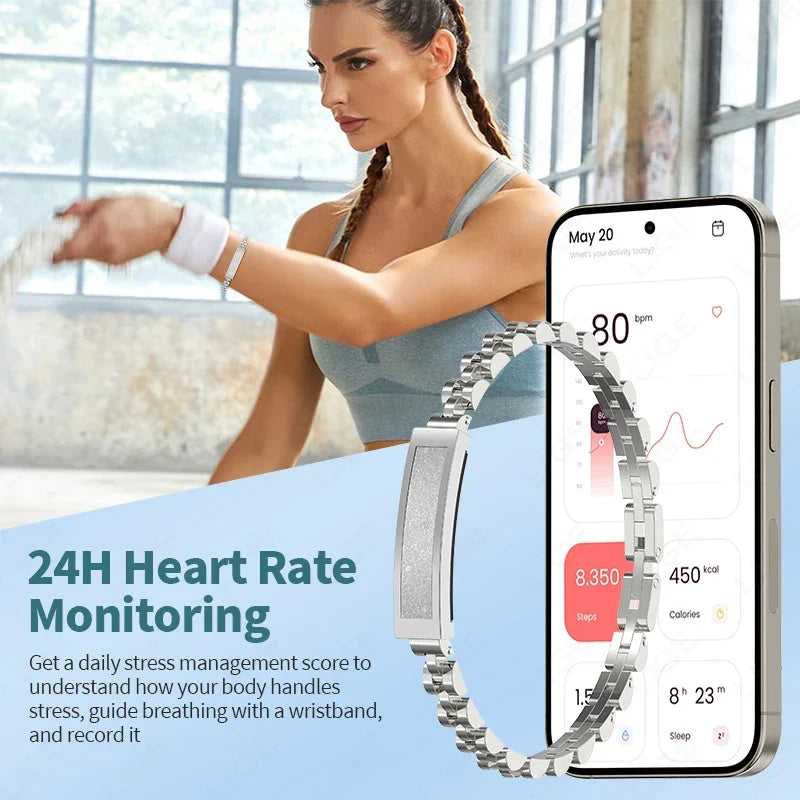Silver screenless smartwatch
