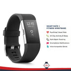 Black smart fitness band with heart rate monitor