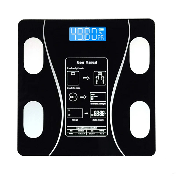 Black smart Bluetooth body fat scale