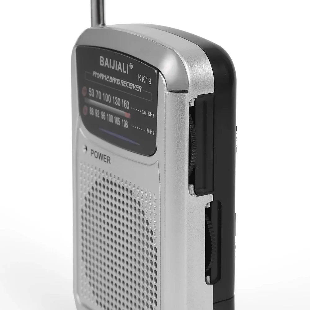 Mini-radio portable de poche multibande, argentée