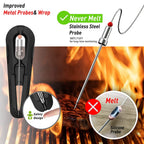 Thermomètre intelligent sans fil pour viande et barbecue, noir