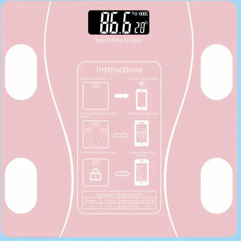 Balance impédancemètre connectée Bluetooth, rose
