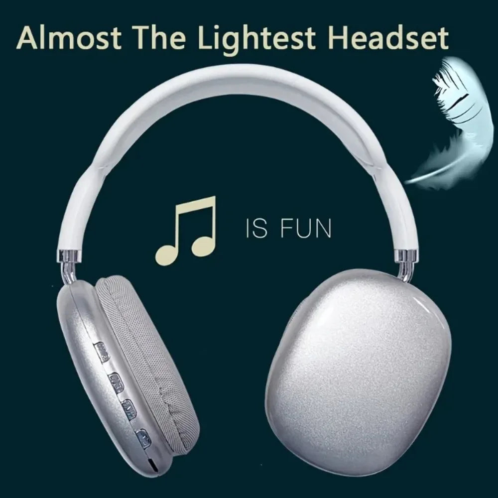 White wireless Bluetooth over-ear headphones