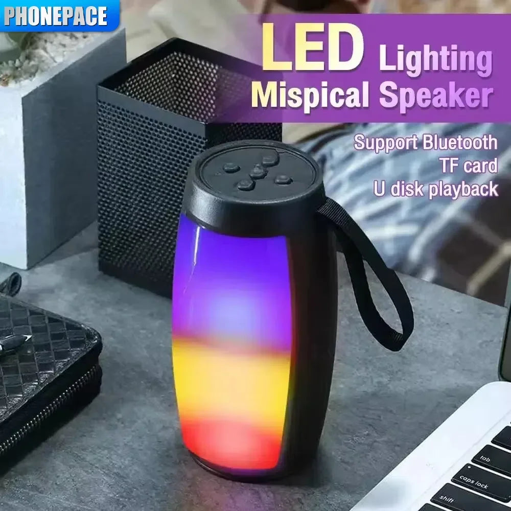 LED Lights Speaker with Powerful Bass Black-3