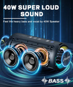 Black 40 W stereo Bluetooth speaker