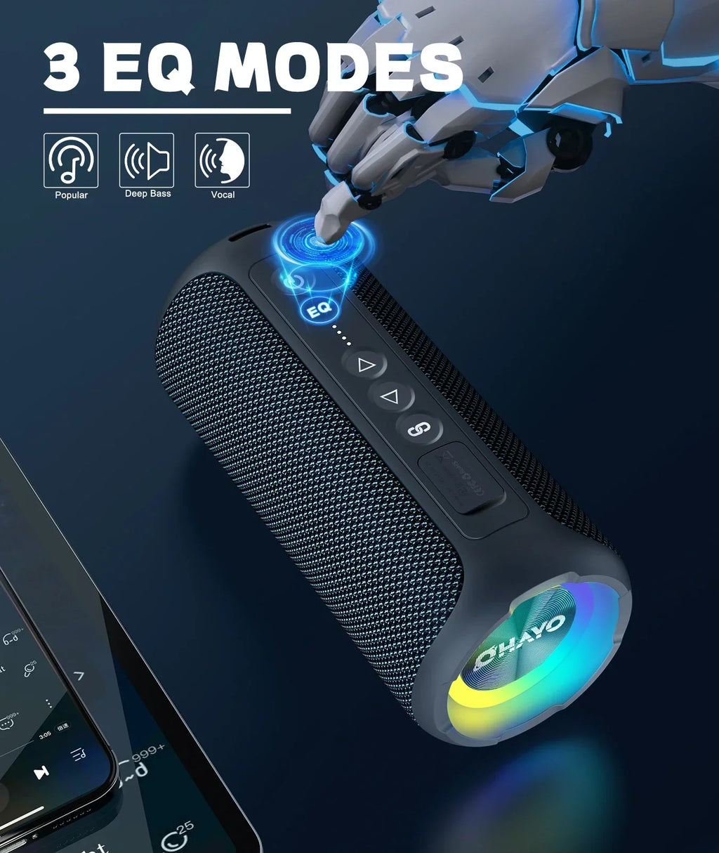 Black 40 W stereo Bluetooth speaker
