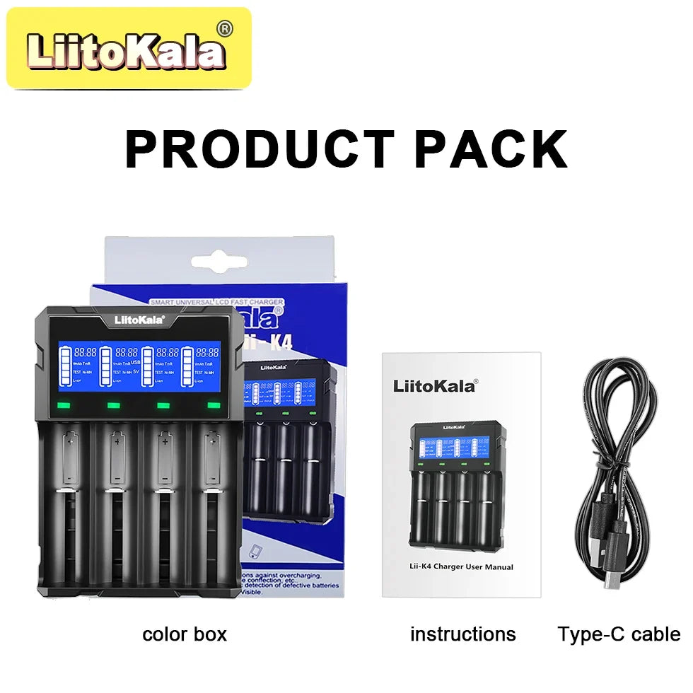 Chargeur intelligent de piles LiitoKala Lii-K4