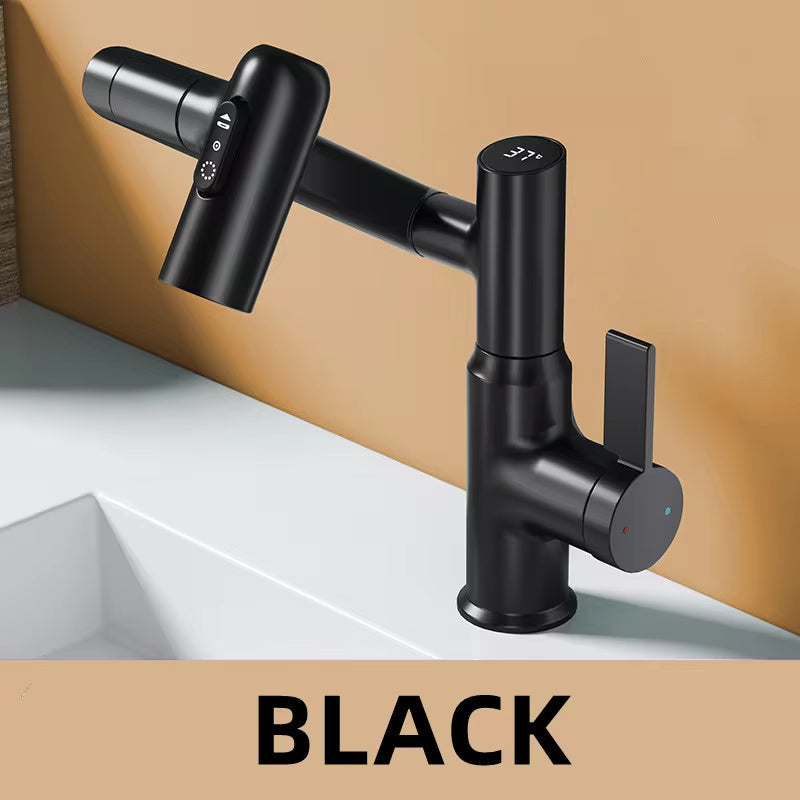 Smart rotating LED basin tap