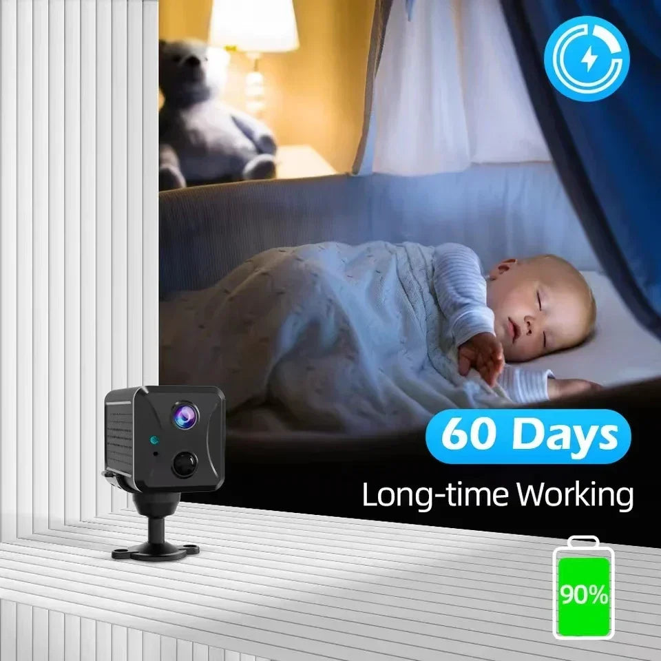 Mini-caméra de sécurité 4G/Wi-Fi pour vidéosurveillance Ultra HD