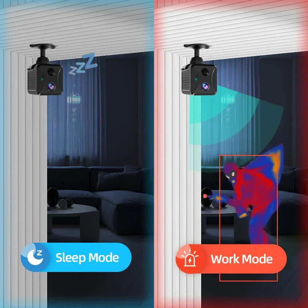 Mini-caméra de sécurité 4G/Wi-Fi pour vidéosurveillance Ultra HD