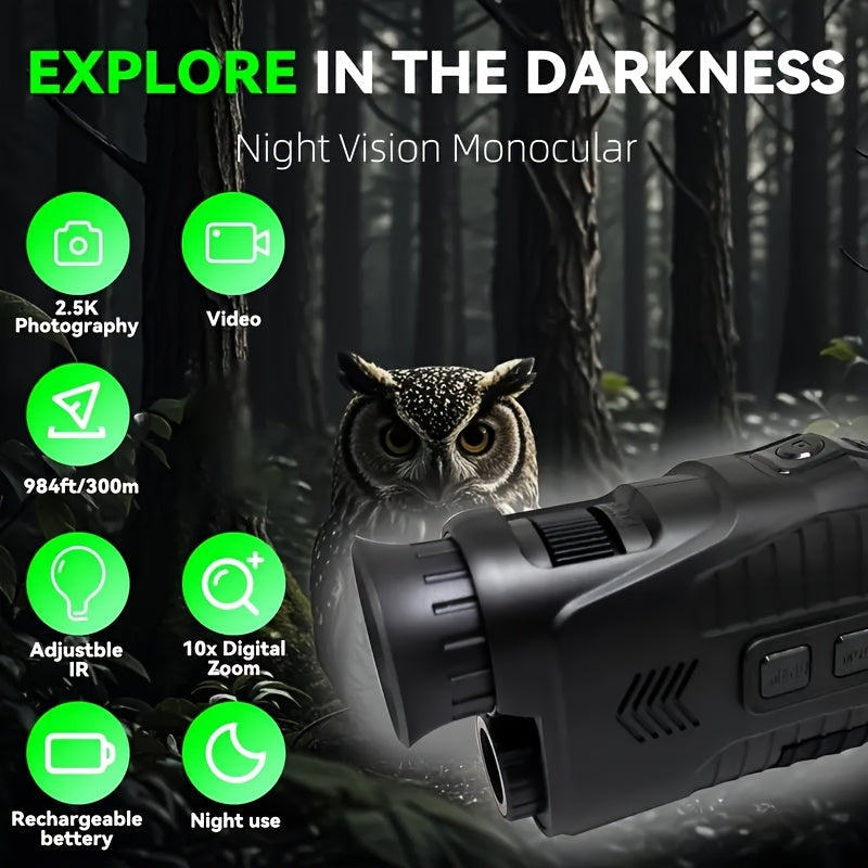 Infrared monocular with 10× digital zoom and LED light