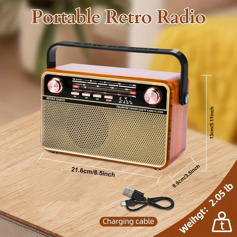 Portable AM/FM/SW radio with USB, TF and AUX