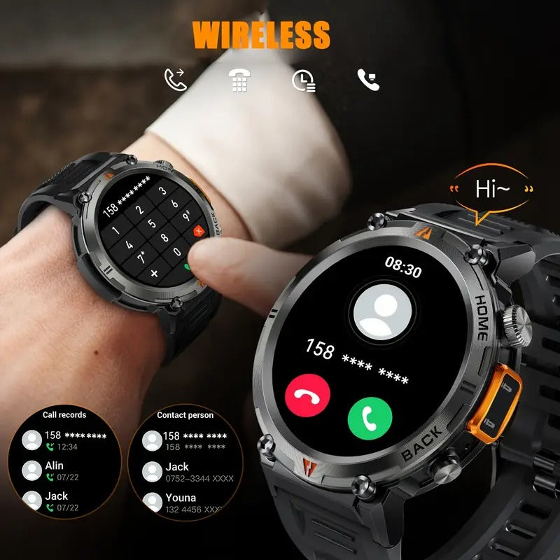 Montre connectée à écran tactile avec lampe torche